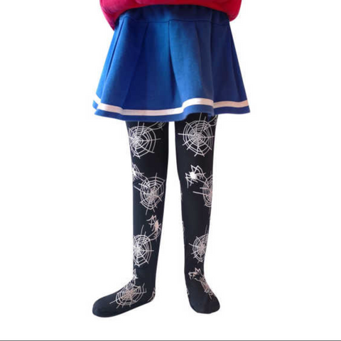 New Style Halloween Tights White Webs Fits best ages 4-12 (skirt not included, just tights)