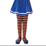 New Style Halloween Tights Orange and Black Strips Fits best ages 4-12 (skirt not included, just tights)